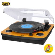 Trevi TT 1022 BT prijenosni gramofon, Bluetooth, Stereo zvučnici, Aux-In, RCS, drveni, crni (TRE-GRA-TT1022-WOD)