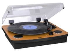 Trevi TT 1022 BT prijenosni gramofon, Bluetooth, Stereo zvučnici, Aux-In, RCS, drveni, crni (TRE-GRA-TT1022-WOD)
