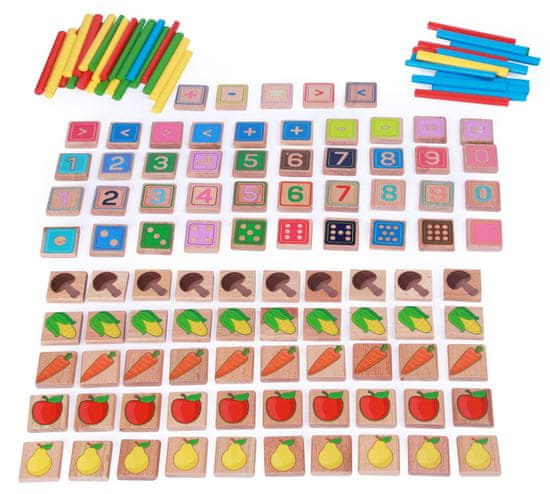 Lucy&Leo Naučite brojati - drveni edukativni set, 135 predmeta