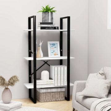 Vidaxl Polica za knjige, bijela, 60x30x105 cm, materijal na bazi drveta