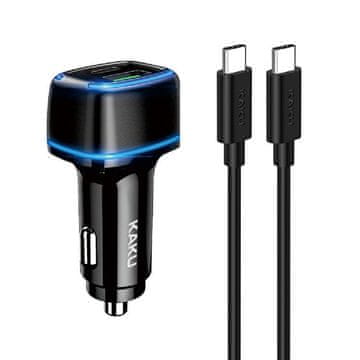 Kaku KSC-540 auto punjač USB / USB-C 3A 20W + kabel USB-C, crno