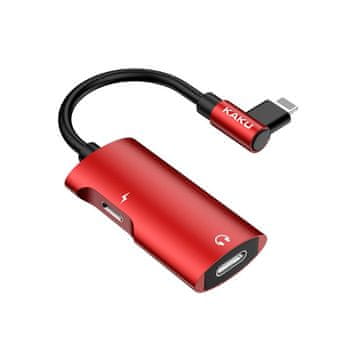 Kaku KSC-377 4in1 adapter lightning / 3.5mm mini jack, crvena