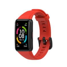 BStrap Silicone remen za Honor Band 6 / Huawei Band 6, red
