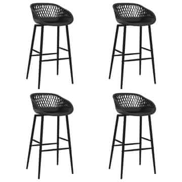 Vidaxl Barske stolice, set od 4, crne