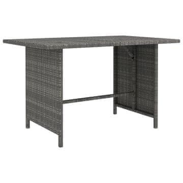 Vidaxl Vrtni blagovaonski stol sivi 110 x 70 x 65 cm od poliratana