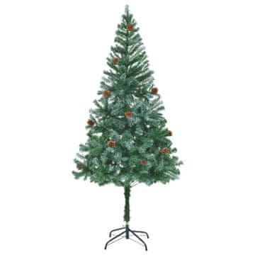 Vidaxl Umjetno božićno drvce s borovim češerima, 180 cm