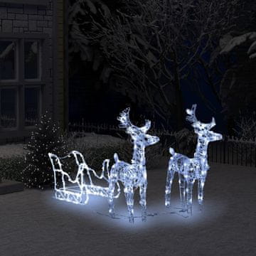 Vidaxl Božićni ukras Sob sa saonicama, 160 LED dioda, 130 cm