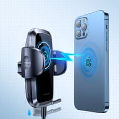 Joyroom Wireless Vent držač mobitela za auto, Qi punjač 15W, crno