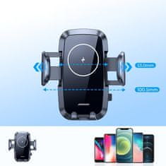 Joyroom Wireless Vent držač mobitela za auto, Qi punjač 15W, crno