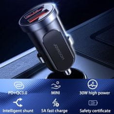 Joyroom C-A09 auto punjač 2x USB QC 30W, crno