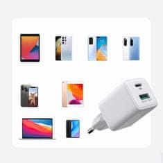 Joyroom Mini Fast Charger punjač USB / USB-C 30W PD QC, bijela