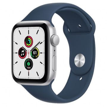 Apple Watch SE pametni sat, 40 mm, srebrno aluminijsko kućište s plavim sportskim remenom