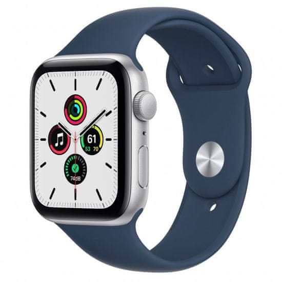 Apple Watch SE pametni sat, 40 mm, srebrno aluminijsko kućište s plavim sportskim remenom