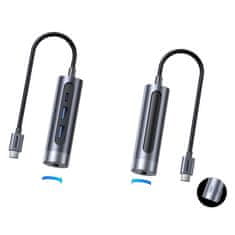 Joyroom 4in1 HUB adapter 2x USB 3.0 / USB-C 100W / HDMI 4K, siva