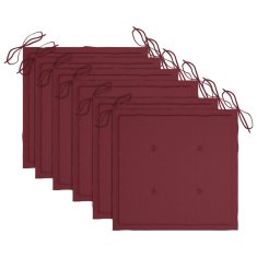 Vidaxl Vrtne stolice s jastucima 6 kom od masivne tikovine