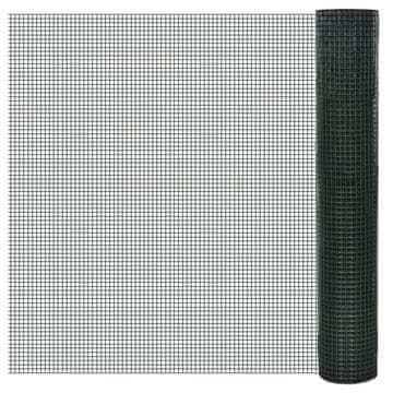Vidaxl Pocinčana PVC mrežasta ograda 10x1 m zelena