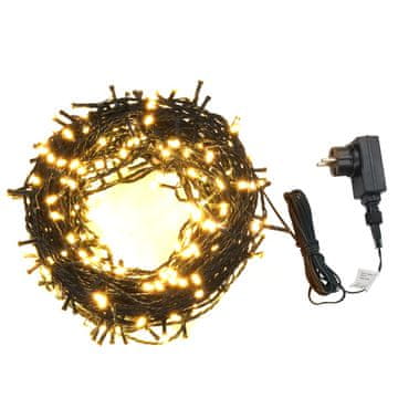 Vidaxl Niz od 1000 LED lampica, 100 m, 8 efekata, IP44, toplo bijela