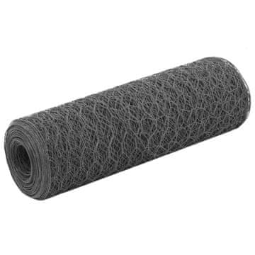 Vidaxl Čelična i PVC mrežasta ograda 25x0,5 m siva