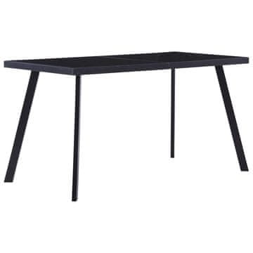 Vidaxl Blagovaonski stol Crni 140 x 70 x 75 cm Kaljeno staklo