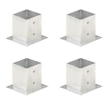 Vidaxl Podnožja za stupove, 4 kom., pocinčani metal, 121 mm