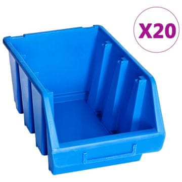 Vidaxl Posude za slaganje, 20 kom, plave, plastične