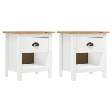 Vidaxl Hill Noćni ormarići, set od 2, 46x35x49,5 cm, masivni bor