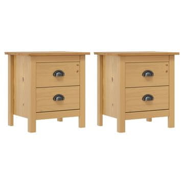 Vidaxl Hill Noćni ormarići, set od 2, 46x35x49,5 cm, masivni borov drvo
