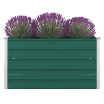 Vidaxl Povišena vrtna gredica 100 x 100 x 45 cm pocinčani čelik zelena