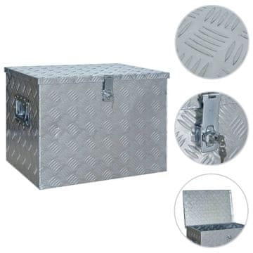 Vidaxl Aluminijska kutija za pohranu 610 x 430 x 455 mm srebrna