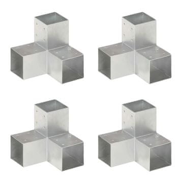 Vidaxl Y-oblikovani konektori, 4 kom., pocinčani metal, 91x91 mm