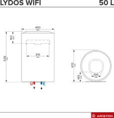 Ariston Lydos WiFi 50 V 1,8K EN EU električna grijalica vode - bojler, vertikalni (3201986)