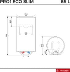 Ariston Pro1 Eco 65 V SLIM 1,8K PL EU električna grijalica vode - bojler, vertikalni (3700510)