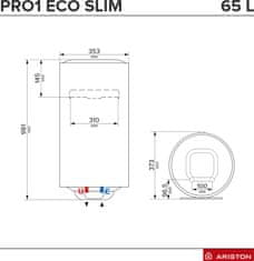 Ariston Pro1 Eco 65 V SLIM 1,8K PL EU električna grijalica vode - bojler, vertikalni (3700510)