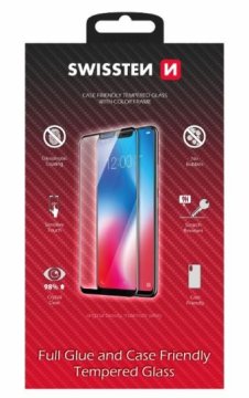 SWISSTEN Case Friendly zaštitno staklo za iPhone 13 Pro Max, crno