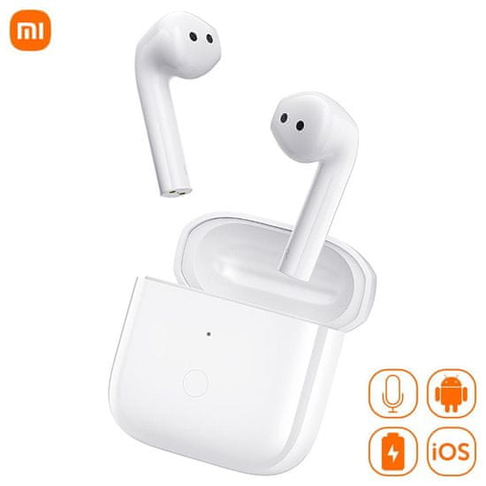 Xiaomi Redmi Buds 3 slušalice, Bluetooth 5.2, TWS, jedinica za punjenje, brzo punjenje, dvostruki mikrofon, bijele (SLU-X-REDMI-BUDS3-W)