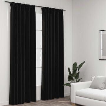 Vidaxl Zavjese s izgledom lana, 2 kom, antracit, 140x245 cm