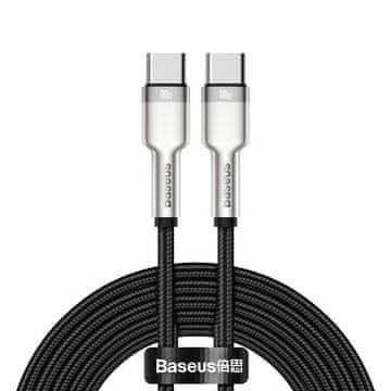 BASEUS USB-C - USB-C Cafule metalni kabel za napajanje podataka 100 W 2 m - crni
