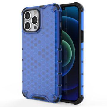 HURTEL Honeycomb maska s TPU branikom za iPhone 13 Pro Max - plava