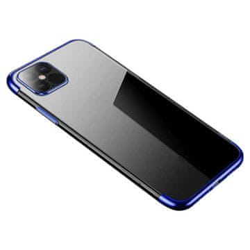 Clear Prozirna maska Clear Color 0.3mm s electroplating okvirom za iPhone 13 Pro - plava