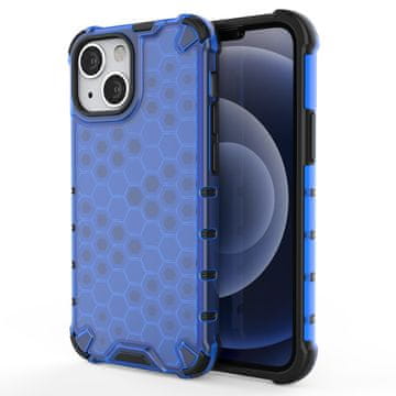 HURTEL Honeycomb maska s TPU branikom za iPhone 13 mini - plava