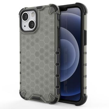 HURTEL Honeycomb maska s TPU branikom za iPhone 13 mini - crna