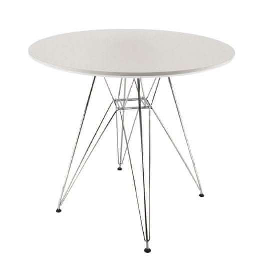 Aga Okrugli blagovaonski stol 80 cm Bijeli