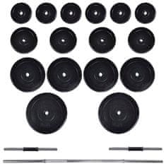 Vidaxl Klupa za vježbanje sa stalkom za utege i setom utega 60,5 kg