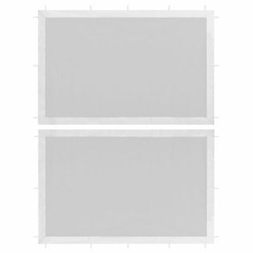 Vidaxl Bočni zidovi za šator za zabave 2 kom bijela i crna mreža