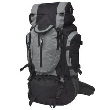 Vidaxl Planinarski ruksak, XXL, 75 L, crni i sivi