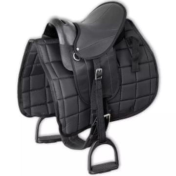 Vidaxl Sedlo za ponija 25 cm crno