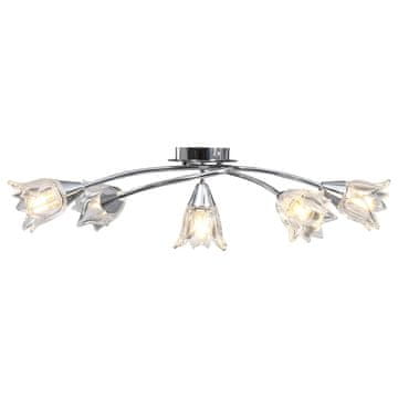 Vidaxl Stropna lampa sa staklenim sjenilima za 5 E14 žarulja, tulipani