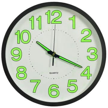 Vidaxl Fluorescentni zidni sat crne boje 30 cm