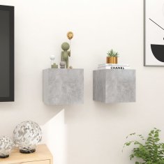 Vidaxl Zidni TV ormarići, 2 kom., betonsko sivi, 30,5 x 30 x 30 cm