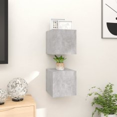 Vidaxl Zidni TV ormarići, 2 kom., betonsko sivi, 30,5 x 30 x 30 cm